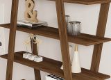 Libreria Marrone Noce 4 Ripiani Installazione Libera 120x25x150h cm, Struttura Verticale - Tertenia
