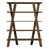 Libreria Marrone Noce 4 Ripiani Installazione Libera 120x25x150h cm, Struttura Verticale - Tertenia
