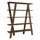 Libreria Marrone Noce 4 Ripiani Installazione Libera 120x25x150h cm, Struttura Verticale - Tertenia