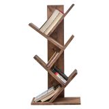 Libreria Marrone Noce 4 Ripiani Installazione Libera 35x18x90h cm, Struttura Verticale - Pedar