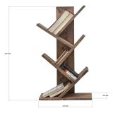Libreria Marrone Noce 4 Ripiani Installazione Libera 35x18x90h cm, Struttura Verticale - Pedar