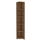 Libreria Marrone Noce 5 Ripiani Installazione Libera 25x25x160h cm, Struttura Verticale - Tufillo