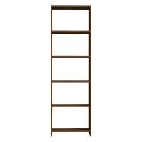Libreria Marrone Noce 5 Ripiani Installazione Libera 50x20x160h cm, Struttura Verticale - Burcei