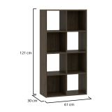 Libreria Marrone Noce 6 Ripiani Installazione a Terra 61x30x121h cm, Struttura Verticale - Lifatila