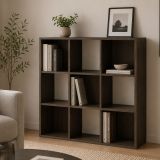 Libreria Marrone Noce 6 Ripiani Installazione a Terra 91x30x91h cm, Struttura Verticale - Liga