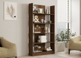 Libreria Marrone Noce 8 Ripiani Installazione Libera 100x26x187h cm, Struttura Verticale - Noasca