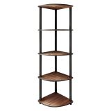 Libreria Marrone Noce Nero 4 Ripiani Installazione Libera 34x34x139h cm, Sfumatura Colore Struttura Noce - Sessanio