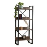 Libreria Marrone Noce Nero 4 Ripiani Installazione Libera 63x30x150h cm, Utilizzabile Come Divisorio Locale - Pignone
