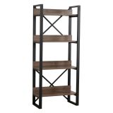 Libreria Marrone Noce Nero 4 Ripiani Installazione Libera 63x30x150h cm, Utilizzabile Come Divisorio Locale - Pignone