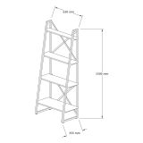 Libreria Marrone Noce Nero 4 Ripiani Installazione Libera 66x30x150h cm, Utilizzabile Come Divisorio Locale - Framura