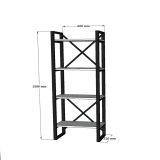 Libreria Marrone Noce Nero 4 Ripiani Installazione Libera 66x32x150h cm, Utilizzabile Come Divisorio Locale - Framur