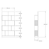 Libreria Marrone Noce Nero 4 Ripiani Installazione Libera 80x22x160h cm, Sfumatura Colore Struttura Noce - Pedara