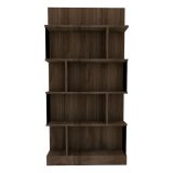 Libreria Marrone Noce Nero 4 Ripiani Installazione Libera 80x22x160h cm, Sfumatura Colore Struttura Noce - Pedara
