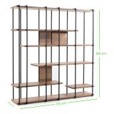 Libreria Marrone Noce Nero 5 Ripiani Installazione Libera 170x35x180h cm, Utilizzabile Come Divisorio Locale - Calogero