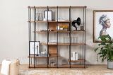 Libreria Marrone Noce Nero 5 Ripiani Installazione Libera 170x35x180h cm, Utilizzabile Come Divisorio Locale - Calogero