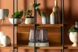 Libreria Marrone Noce Nero 5 Ripiani Installazione Libera 170x35x180h cm, Utilizzabile Come Divisorio Locale - Calogero