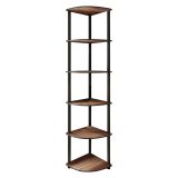 Libreria Marrone Noce Nero 5 Ripiani Installazione Libera 34x34x173h cm, Sfumatura Colore Struttura Noce - Schiavon