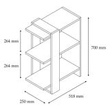 Libreria Marrone Noce Nero Rovere 3 Ripiani Installazione Libera 52x25x70h cm, Utilizzabile Come Divisorio Locale - Netro