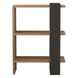 Libreria Marrone Noce Nero Rovere 3 Ripiani Installazione Libera 52x25x70h cm, Utilizzabile Come Divisorio Locale - Netro