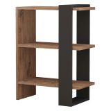 Libreria Marrone Noce Nero Rovere 3 Ripiani Installazione Libera 52x25x70h cm, Utilizzabile Come Divisorio Locale - Netro