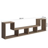 Libreria Marrone Quercia 4 Ripiani Portata Ripiani 5 130x50x25h cm, Sfumatura Colore Struttura Quercia