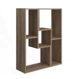 Libreria Marrone Quercia 4 Ripiani Portata Ripiani 5 130x50x25h cm, Sfumatura Colore Struttura Quercia