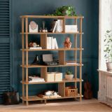 Libreria Marrone Quercia 5 Ripiani Installazione a Terra 120x28x168.5h cm, Sfumatura Colore Struttura Quercia - Amatrice