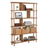 Libreria Marrone Quercia 5 Ripiani Installazione a Terra 120x28x168.5h cm, Sfumatura Colore Struttura Quercia - Amatrice