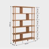 Libreria Marrone Quercia 5 Ripiani Installazione a Terra 120x28x168.5h cm, Sfumatura Colore Struttura Quercia - Amatrice
