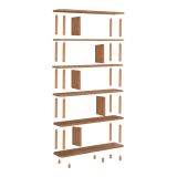 Libreria Marrone Quercia 5 Ripiani Installazione a Terra 120x28x168.5h cm, Sfumatura Colore Struttura Quercia - Amatrice
