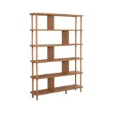 Libreria Marrone Quercia 5 Ripiani Installazione a Terra 120x28x168.5h cm, Sfumatura Colore Struttura Quercia - Amatrice