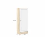 Libreria Marrone Quercia Bianco Cassetti 2 Ripiani 41x28x107h cm, - Amedee