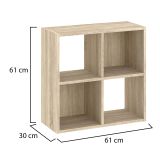 Libreria Marrone Rovere 2 Ripiani Installazione a Terra 61x30x61h cm, Struttura Verticale - Liha