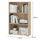 Libreria Marrone Rovere 2 Ripiani Installazione a Terra 70x24.5x107.5h cm, Sfumatura Colore Struttura Rovere - Moiano