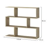 Libreria Marrone Rovere 3 Ripiani Installazione a Terra 110x25x96h cm, Sfumatura Colore Struttura Rovere - Terzolas