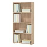 Libreria Marrone Rovere 3 Ripiani Installazione a Terra 70x24.5x142h cm, Sfumatura Colore Struttura Rovere - Prisco