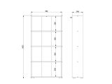 Libreria Marrone Rovere 3 Ripiani Installazione a Terra 70x24.5x142h cm, Sfumatura Colore Struttura Rovere - Prisco