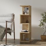 Libreria Marrone Rovere 3 Ripiani Installazione Libera 27x25x95h cm, Struttura Verticale - Cissone