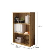 Libreria Marrone Rovere 4 Ripiani Installazione a Terra 79x34x118h cm, Struttura Mobile Verticale - Leporano