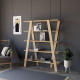Libreria Marrone Rovere 4 Ripiani Installazione Libera 120x25x150h cm, Struttura Verticale - Sanarica