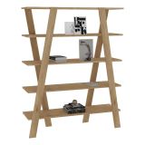 Libreria Marrone Rovere 4 Ripiani Installazione Libera 120x25x150h cm, Struttura Verticale - Sanarica