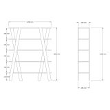 Libreria Marrone Rovere 4 Ripiani Installazione Libera 120x25x150h cm, Struttura Verticale - Sanarica