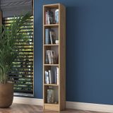 Libreria Marrone Rovere 4 Ripiani Installazione Libera 30x25x170h cm, Struttura Verticale - Cesio