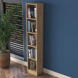 Libreria Marrone Rovere 4 Ripiani Installazione Libera 30x25x170h cm, Struttura Verticale - Cesio