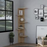 Libreria Marrone Rovere 4 Ripiani Installazione Libera 40x21x160h cm, Utilizzabile Come Divisorio Locale - Mortaran
