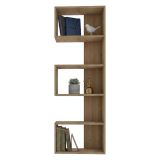 Libreria Marrone Rovere 4 Ripiani Installazione Libera 52x19x150h cm, Struttura Verticale - Nave