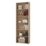 Libreria Marrone Rovere 5 Ripiani Installazione a Terra 70x24.5x211.5h cm, Sfumatura Colore Struttura Rovere - Pramollo