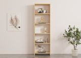 Libreria Marrone Rovere 5 Ripiani Installazione Libera 50x20x160h cm, Struttura Verticale - Paupisi