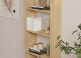 Libreria Marrone Rovere 5 Ripiani Installazione Libera 50x20x160h cm, Struttura Verticale - Paupisi