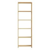 Libreria Marrone Rovere 5 Ripiani Installazione Libera 50x20x160h cm, Struttura Verticale - Paupisi